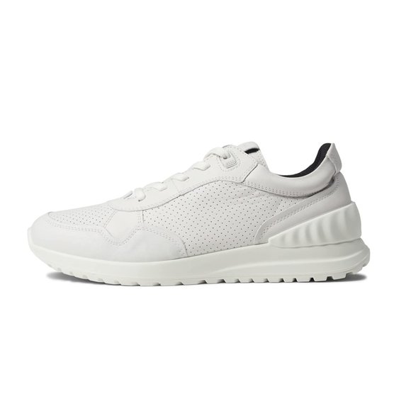 Ecco Men's Astir Lite Lace Up Leather Sneaker Fluidform Comfort Footbed White - Picture 2 of 8